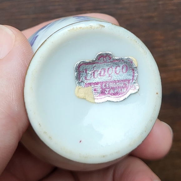 Vintage Japan 3" Porcelain Mini Pitcher + Plate Winter Autumn Scenes - Picture 7 of 8